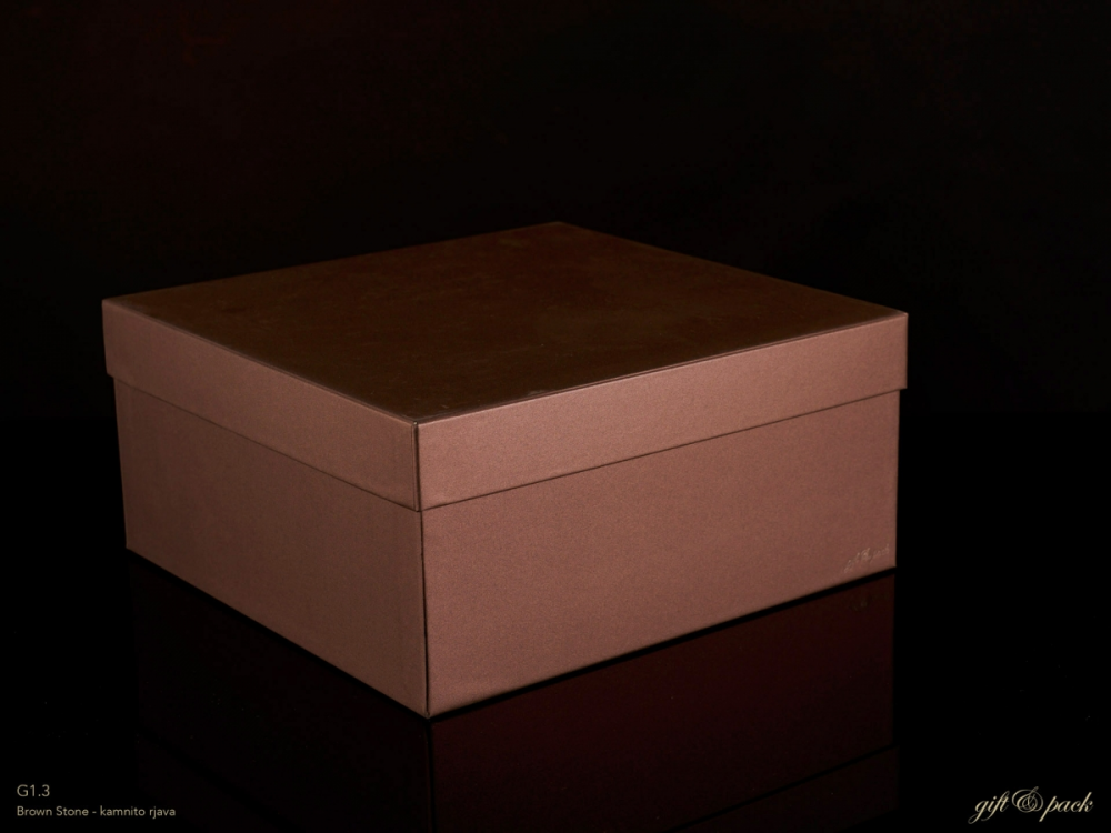 Darilna škatla G1.3 R300X300X140mm KAMNITO RJAVA