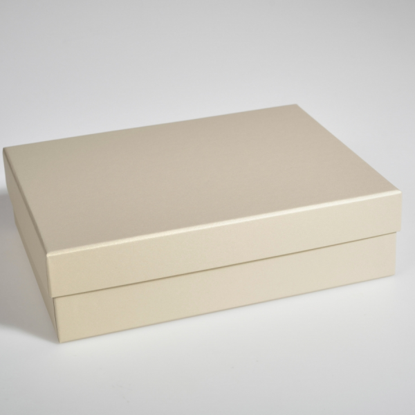 Darilna škatla G1.2 R245X195X65mm PEŠČENA - CHAMPAGNE
